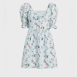 Hill House-The Ophelia Mini Dress in Pond Floral- Size XS